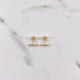 Stud Earrings Snake 0.5gr / Smooth 18K Yellow Gold $