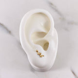 Stud Earrings Snake 0.5gr / Smooth 18K Yellow Gold $