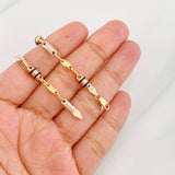 Rustic Barrel Bracelet 4.7g / 8 1/2 in / 3.9mm Three Golds 18K