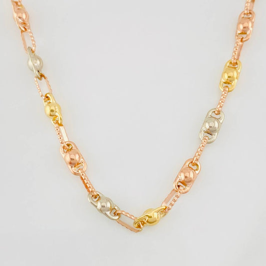Rustic Bubble Chain 10g / 22 in / 3.4mm Three Golds 18K