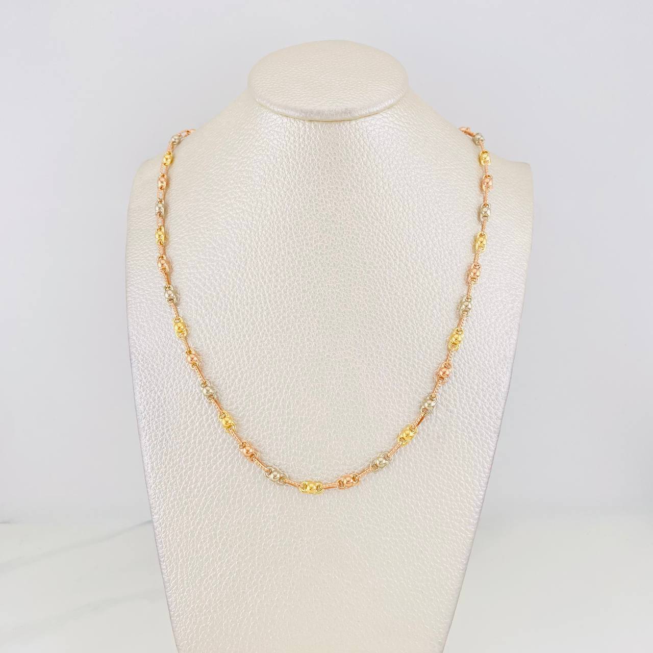 Cadena Rustica Burbuja 10g / 22 in / 3.4mm Tres Oros 18K