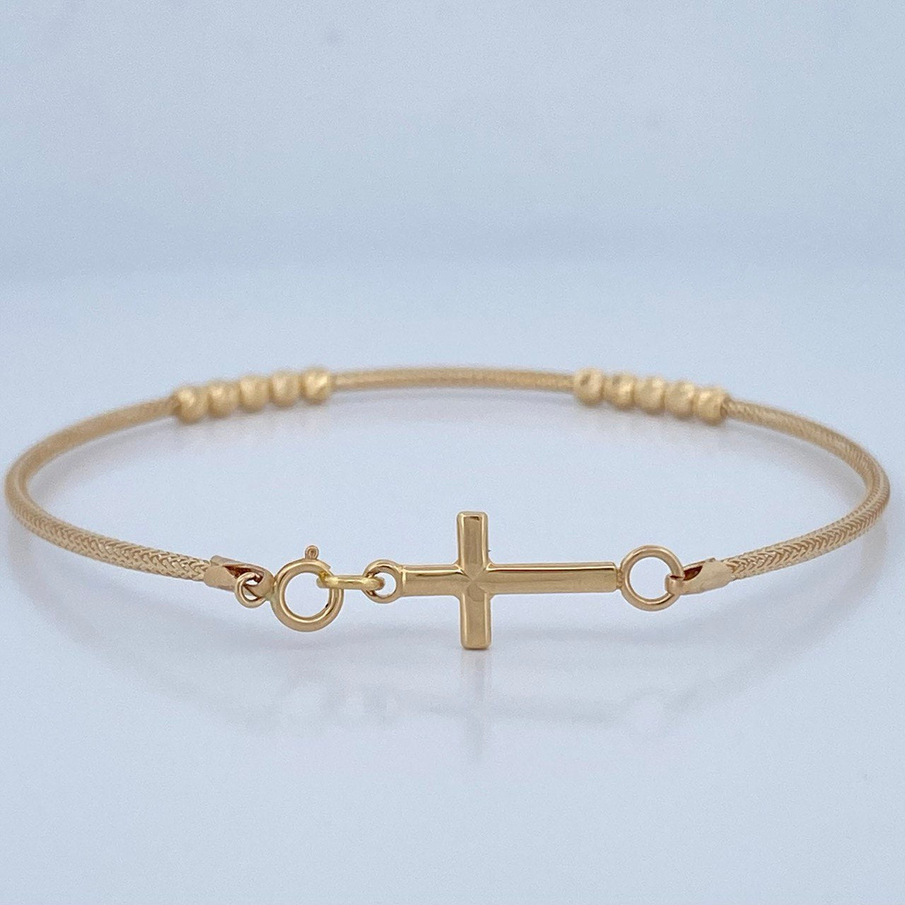 Flex Cross Bracelet 2.05gr / 7.5in-8.3in / +4 18K Gold $