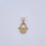 Pendant Hamsa Hand 1.15gr / 2cm / White Zircons 18K Yellow Gold &