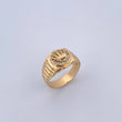 Ring Strap Crown RX 3.95gr / T6 1/4 / White Zircons 18K Yellow Gold &