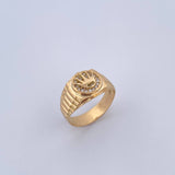 Ring Strap Crown RX 3.95gr / T6 1/4 / White Zircons 18K Yellow Gold &