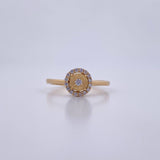 Circle Ring 1.7gr / T4 3/4 / White Zircons 18K Yellow Gold &