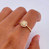 Circle Ring 1.7gr / T4 3/4 / White Zircons 18K Yellow Gold &