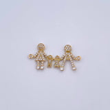 Charm Family of Four 2gr / 2.8cm / White Zircons 18K Yellow Gold &