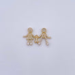 Charm Family Of Three 1.65gr / 2.2cm / White Zircons 18K Yellow Gold &