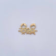 Herraje Familia De Tres 0.95gr / 1.8cm / Circones Blancos Oro Amarillo 18K &