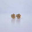 Stud Earrings Clover 1.2gr / White Zircons 18K Yellow Gold &