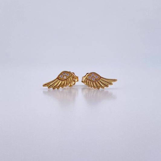 Topos Alas 1.2gr / Circones Blancos Oro Amarillo 18K &