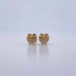 Topos Buho 1.5gr / Circones Blancos Oro Amarillo 18K &