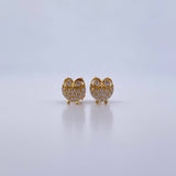 Topos Buho 1.5gr / Circones Blancos Oro Amarillo 18K &