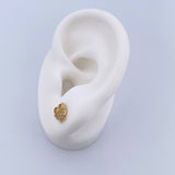 Topos Buho 1.5gr / Circones Blancos Oro Amarillo 18K &