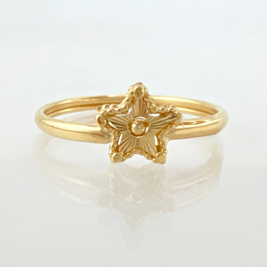 Diamond Cut Star Ring 1.05gr / T7 1/4 / 18K Yellow Gold