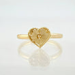 Diamond Cut Heart Ring 1.05gr / T7 1/4 / 18K Yellow Gold