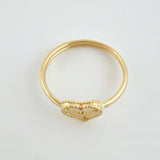 Diamond Cut Heart Ring 1.05gr / T7 1/4 / 18K Yellow Gold