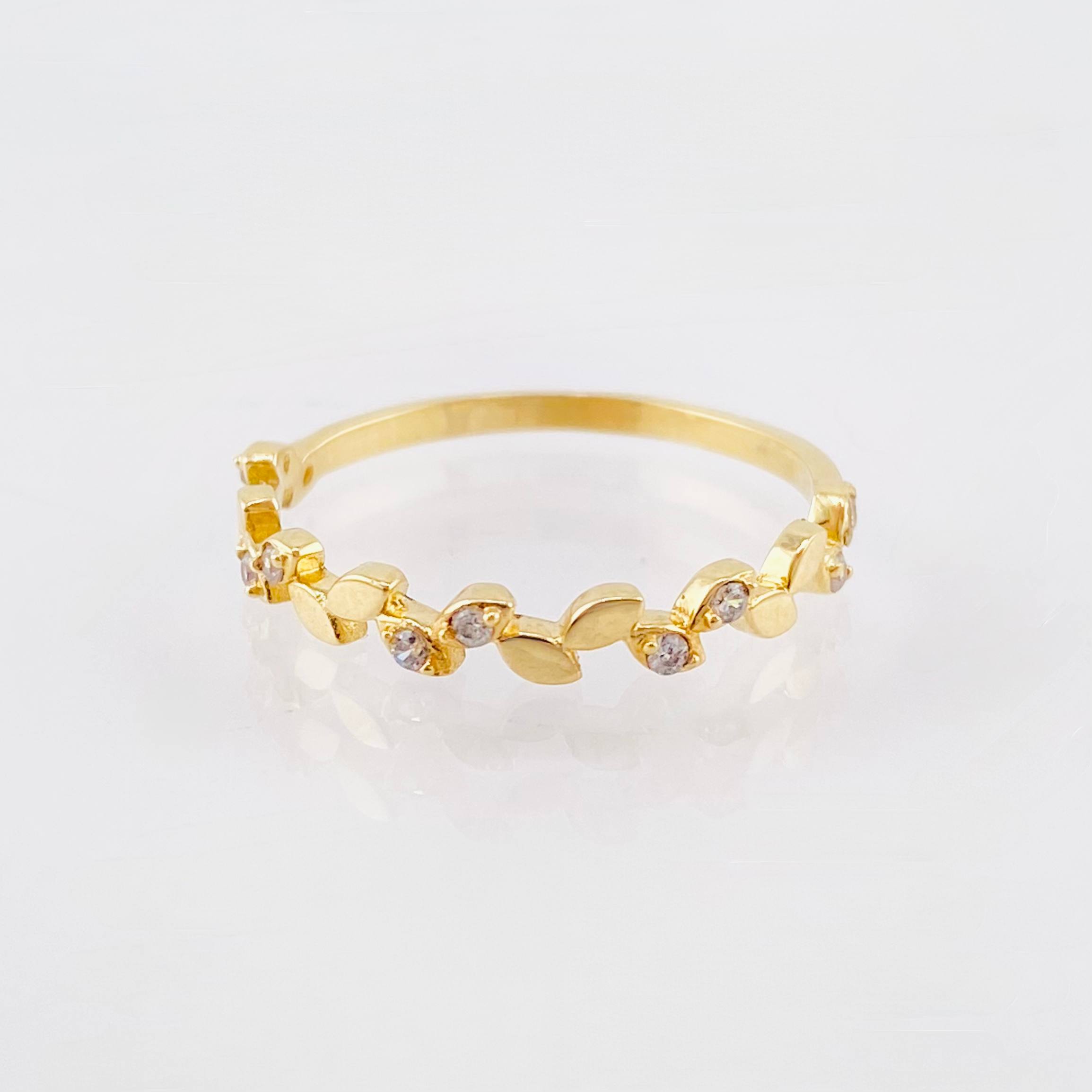 Anillo Rama De Laurel 1.2gr / T7 1/2 / Oro Amarillo 18K