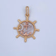Dije Timon Ancla 6gr / 4.3cm / Circones Blancos Tres Oros 18K &