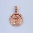 Dije Medalla Angel 9.45gr / 3.7cm / Circones Blancos Oro Rosa 18K &