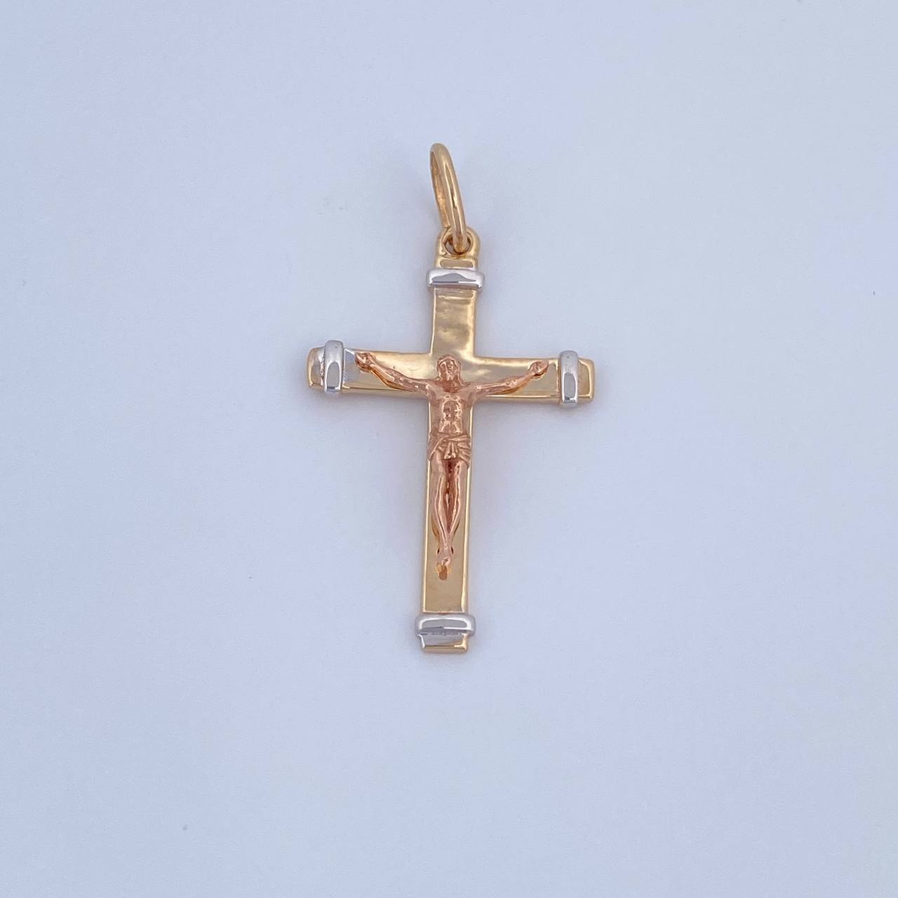 Dije Cruz Cristo 2.1gr / 3.5cm / Tres Oros 18K &