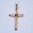 Dije Cruz Penitencia 8.4gr / 6.6cm / Circones Verdes Blancos Dos Oros Negro Amarillo 18K &