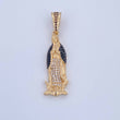 Pendant Virgin Guadalupe 4.5gr / 4.2cm / Black, Brown, White Zircons Two 18K Golds Black Yellow &