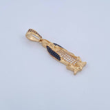 Pendant Virgin Guadalupe 4.5gr / 4.2cm / Black, Brown, White Zircons Two 18K Golds Black Yellow &