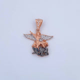 Pendant San Miguel Archangel 4.2gr / 2.9cm / White Zirconia Three 18K Golds &