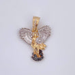 Pendant San Miguel Archangel 4.2gr / 2.9cm / White Zirconia Three 18K Golds &