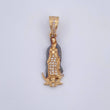 Pendant Virgin Guadalupe 2.9gr / 3.2cm / White Zircons Two-tone Black Yellow 18K &