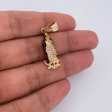 Pendant Virgin Guadalupe 2.9gr / 3.2cm / White Zircons Two-tone Black Yellow 18K &