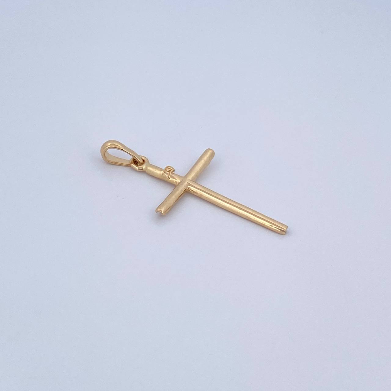 Pendant Cross INRI 1.15gr / 3.5cm / Smooth 18K Yellow Gold &