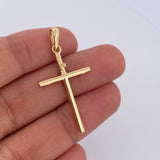 Pendant Cross INRI 1.15gr / 3.5cm / Smooth 18K Yellow Gold &