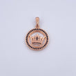 Pendant Crown Medal RX 5.05gr / 3cm / Black Zircons 18K Rose Gold &