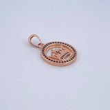 Pendant Crown Medal RX 5.05gr / 3cm / Black Zircons 18K Rose Gold &