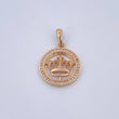 Pendant Royal Crown Medal 5.55gr / 3cm / White Zircons 18K Gold