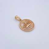 Pendant Royal Crown Medal 5.55gr / 3cm / White Zircons 18K Gold