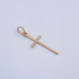 Pendant Cross 0.5gr / 2.6cm / White Zircon 18K Yellow Gold &