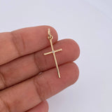 Pendant Cross 0.5gr / 2.6cm / White Zircon 18K Yellow Gold &