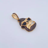 Pendant Gorilla Glasses 11gr / 6.1cm / Black Brown Zircons Three 18K Golds &
