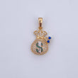 Pendant Money Bag Coquett 2.55gr / 2.5cm / Green Blue White Zircons Three 18K Golds &
