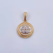 Dije Emblema TY 3.9gr / 2.8cm / Circones Blancos Dos Oros Amarillo Blanco 18K &
