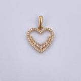 Pendant Heart Silhouette 1.5gr / 2.2cm / White Zirconia 18K Yellow Gold &