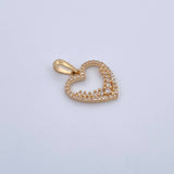 Pendant Heart Silhouette 1.5gr / 2.2cm / White Zirconia 18K Yellow Gold &