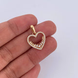 Pendant Heart Silhouette 1.5gr / 2.2cm / White Zirconia 18K Yellow Gold &