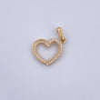 Pendant Heart Silhouette 1.2gr / 2.2cm / White Zircons 18K Yellow Gold &