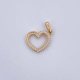 Pendant Heart Silhouette 1.2gr / 2.2cm / White Zircons 18K Yellow Gold &