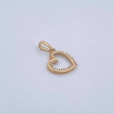 Pendant Heart Silhouette 1.2gr / 2.2cm / White Zircons 18K Yellow Gold &